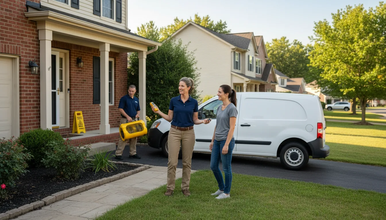 Residential water damage restoration in Ashmore, IL